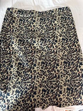J. Crew Leopard Print Pencil Skirt in Beige, Black and Brown